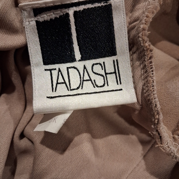 Tadashi Size 16 Champagne Colored Formal Dress Small FLAWS - Picture 5 of 7